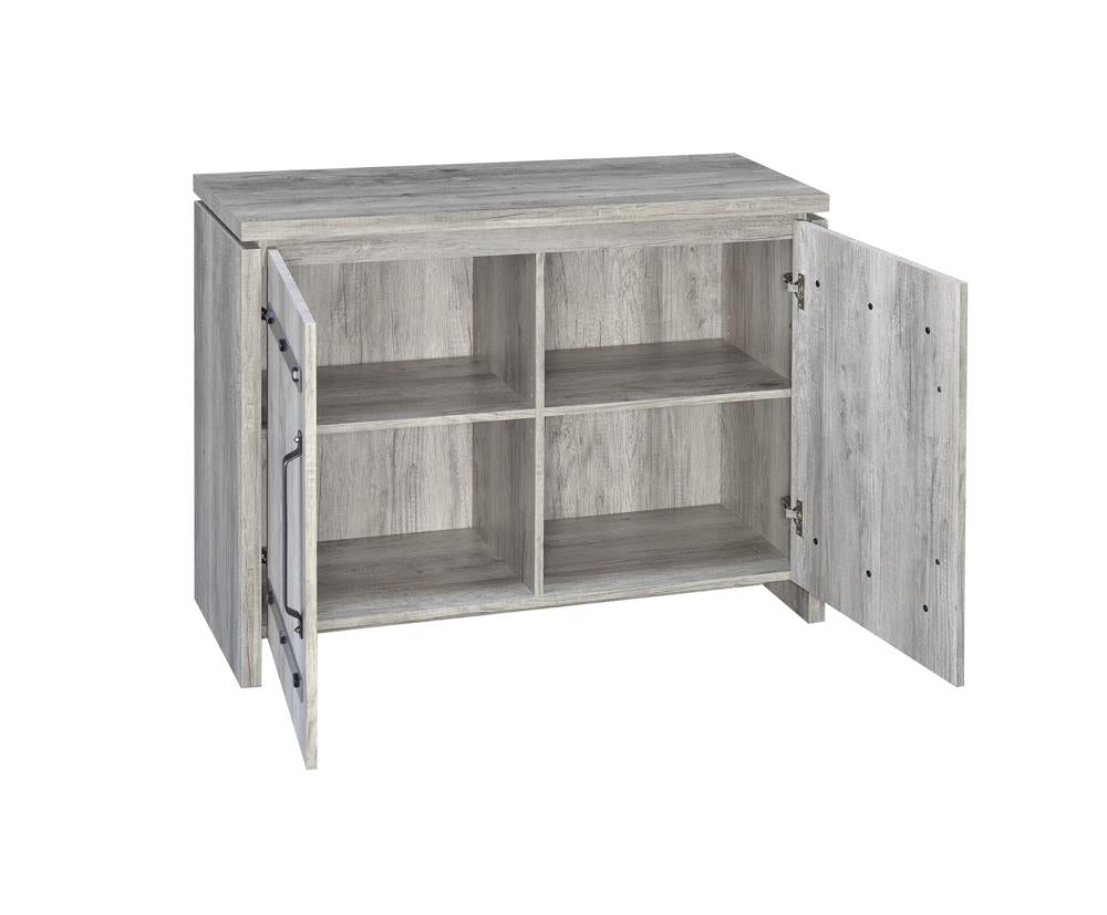 Enoch Gray Driftwood 2-Door Accent Cabinet