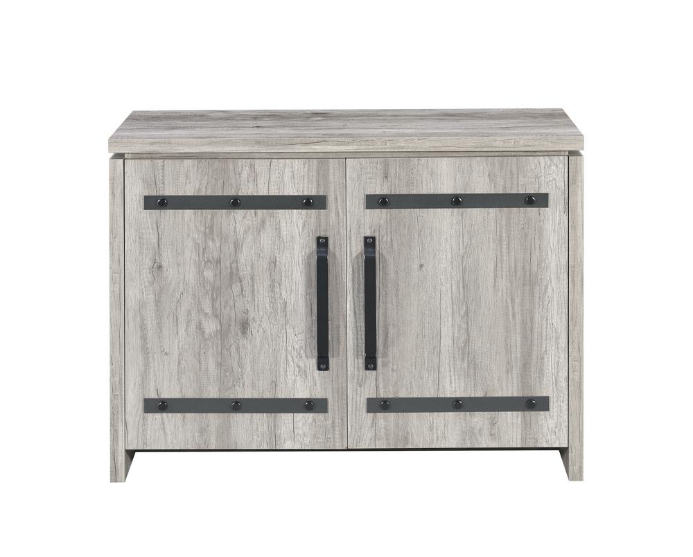 Enoch Gray Driftwood 2-Door Accent Cabinet