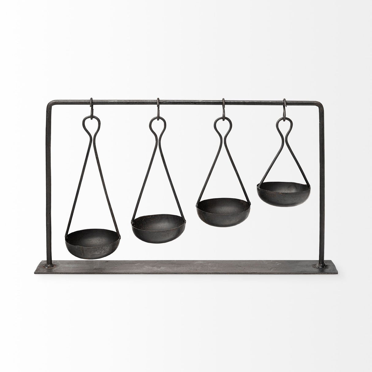 Enos 19L x 3W Black Metal 4 Bowl Ancient Spice Market Decorative Display by Mercana at Eve Furniture