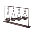 Enos 19L x 3W Black Metal 4 Bowl Ancient Spice Market Decorative Display by Mercana at Eve Furniture