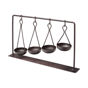 Enos 19L x 3W Black Metal 4 Bowl Ancient Spice Market Decorative Display by Mercana at Eve Furniture