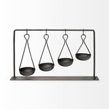 Enos Black Metal 4 Bowl Ancient Spice Market Decorative Display by Mercana at Eve Furniture
