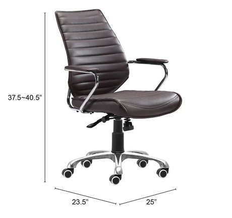 Enterprise Espresso Low Back Office Chair by Zuomod at Eve Furniture