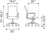 Enterprise Terracotta Low Back Office Chair by Zuomod at Eve Furniture