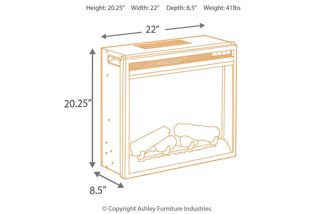 Entertainment Accessories Black Electric Fireplace Insert by Ashley at Eve Furniture