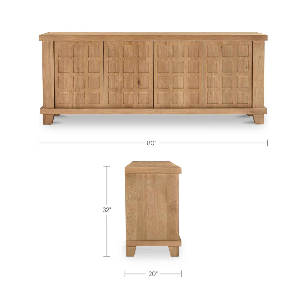 Enya Natural Oak Sideboard by Moe's Home at Eve Furniture