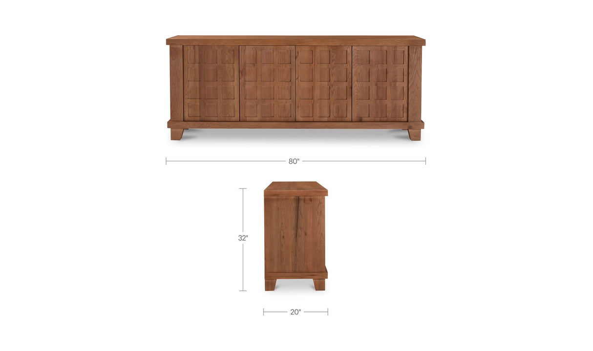 Enya Sideboard Red Oak by Moe's Home at Eve Furniture