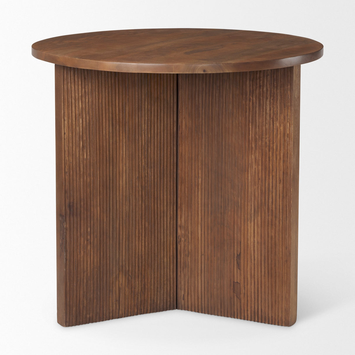 Enzo 32" Round Tabletop w/ Fluted Wood Base Foyer Accent Table by Mercana at Eve Furniture