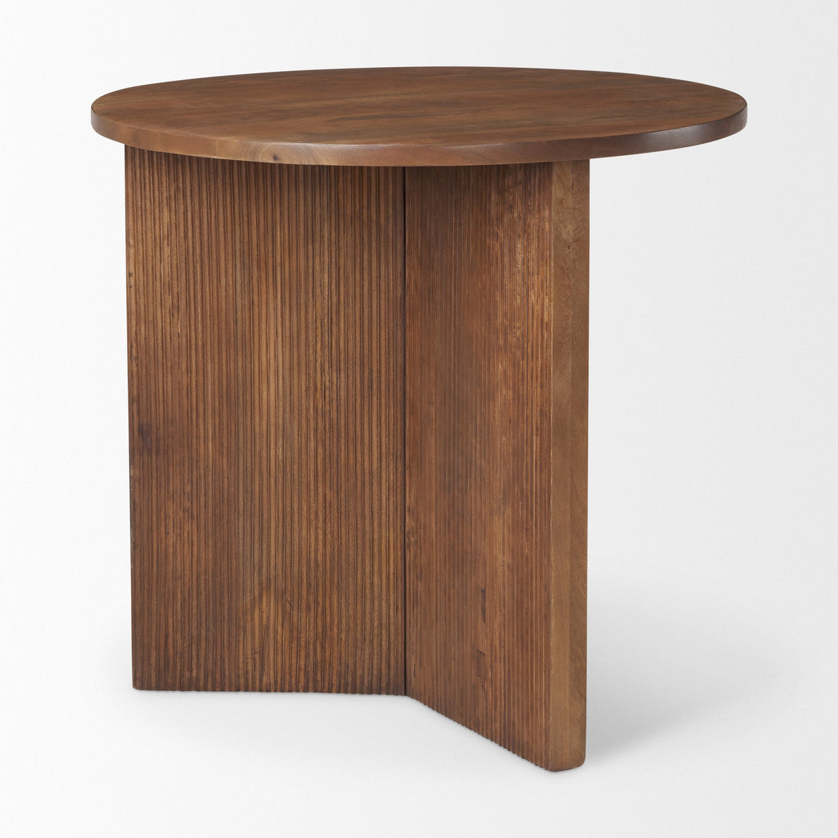 Enzo 32" Round Tabletop w/ Fluted Wood Base Foyer Accent Table by Mercana at Eve Furniture