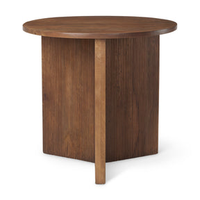 Enzo 32" Round Tabletop w/ Fluted Wood Base Foyer Accent Table by Mercana at Eve Furniture