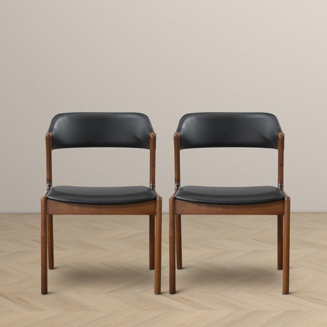 Enzo Black Leather Dining Chair (Set Of 2) by Ashcroft Furniture at Eve Furniture