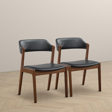 Enzo Black Leather Dining Chair (Set Of 2) by Ashcroft Furniture at Eve Furniture