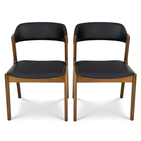 Enzo Black Leather Dining Chair (Set Of 2) by Ashcroft Furniture at Eve Furniture