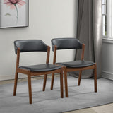 Enzo Black Leather Dining Chair (Set Of 2) by Ashcroft Furniture at Eve Furniture