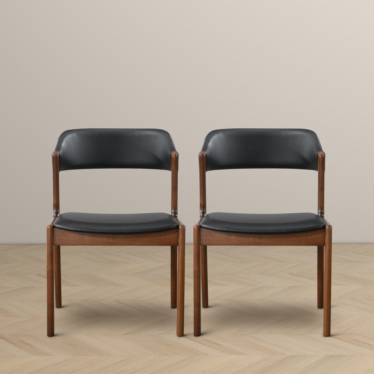 Enzo Black Leather Dining Chair (Set Of 2) by Ashcroft Furniture at Eve Furniture