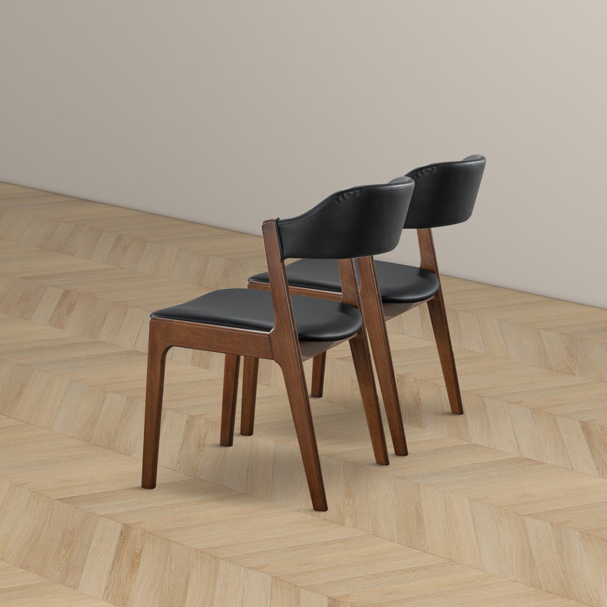 Enzo Black Leather Dining Chair (Set Of 2) by Ashcroft Furniture at Eve Furniture
