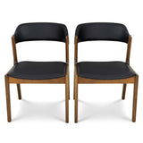 Enzo Black Leather Dining Chair (Set Of 2) by Ashcroft Furniture at Eve Furniture