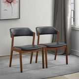 Enzo Black Leather Dining Chair (Set Of 2) by Ashcroft Imports at Eve Furniture