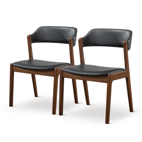 Enzo Black Leather Dining Chair (Set Of 2) by Ashcroft Imports at Eve Furniture