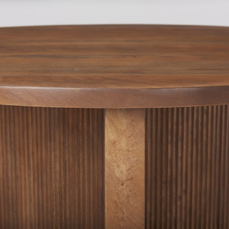 Enzo Round Tabletop w/ Fluted Wood Base Foyer Accent Table by Mercana at Eve Furniture