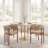 Epas Dining Table White & Gold by Zuomod at Eve Furniture