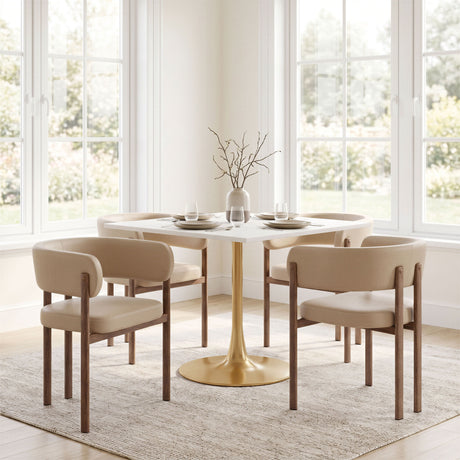 Epas Dining Table White & Gold by Zuomod at Eve Furniture