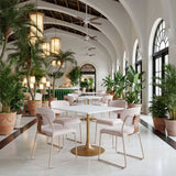 Epas Dining Table White & Gold by Zuomod at Eve Furniture
