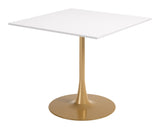 Epas Dining Table White & Gold by Zuomod at Eve Furniture