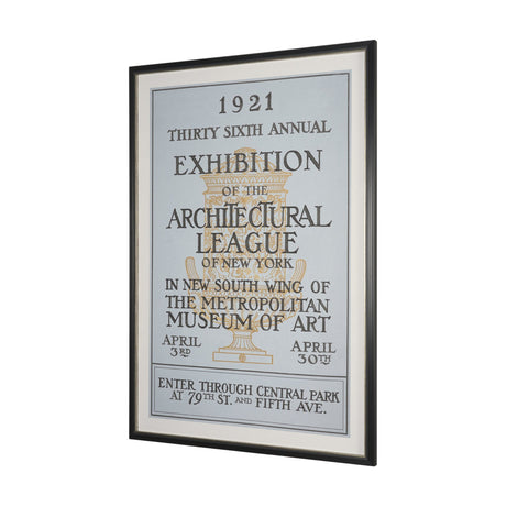 Ephemera Architecture by The Vintage Collection Hand Embelished Framed Artwork Matted under Glass by Mercana at Eve Furniture
