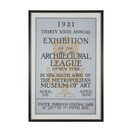 Ephemera Architecture by The Vintage Collection Hand Embelished Framed Artwork Matted under Glass by Mercana at Eve Furniture