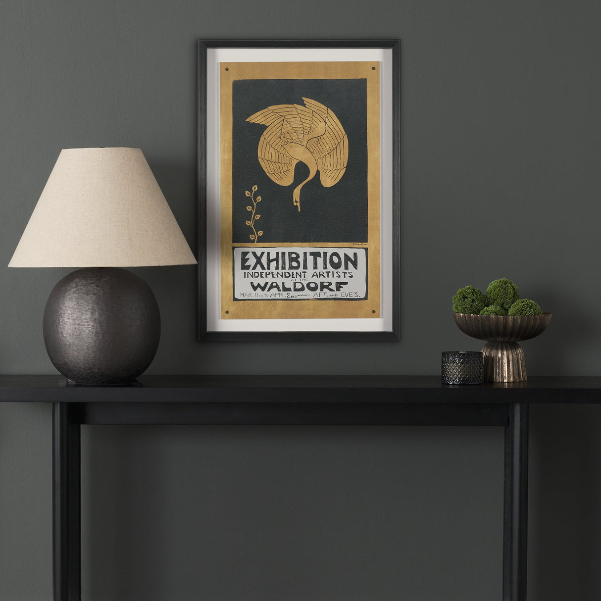 Ephemera Exhibition by The Vintage Collection Hand Embelished Text Framed Artwork Matted under Glass by Mercana at Eve Furniture