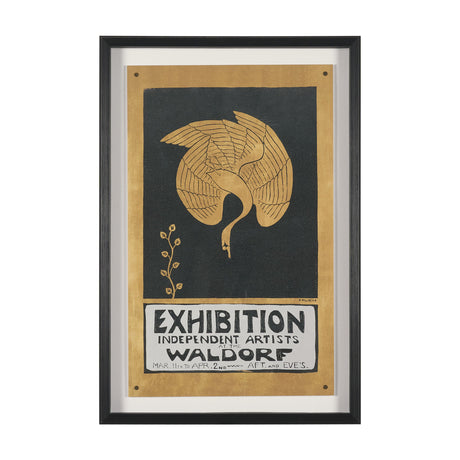 Ephemera Exhibition by The Vintage Collection Hand Embelished Text Framed Artwork Matted under Glass by Mercana at Eve Furniture