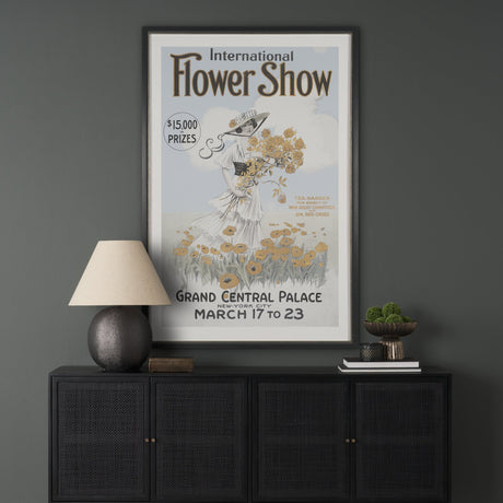 Ephemera Flower Show by The Vintage Collection Hand Embelished Framed Artwork Matted under Glass by Mercana at Eve Furniture
