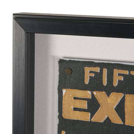 Ephemera Independent by The Vintage Collection Hand Embelished Text Frame Artwork Matted under Glass by Mercana at Eve Furniture