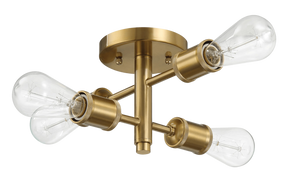 Ephemeral Four Lights Semi Flush Mount Retro Hallway Kitchen Bedroom Living Room Ceiling Pendant 11"W × 6.5"H by Ashcroft Furniture at Eve Furniture