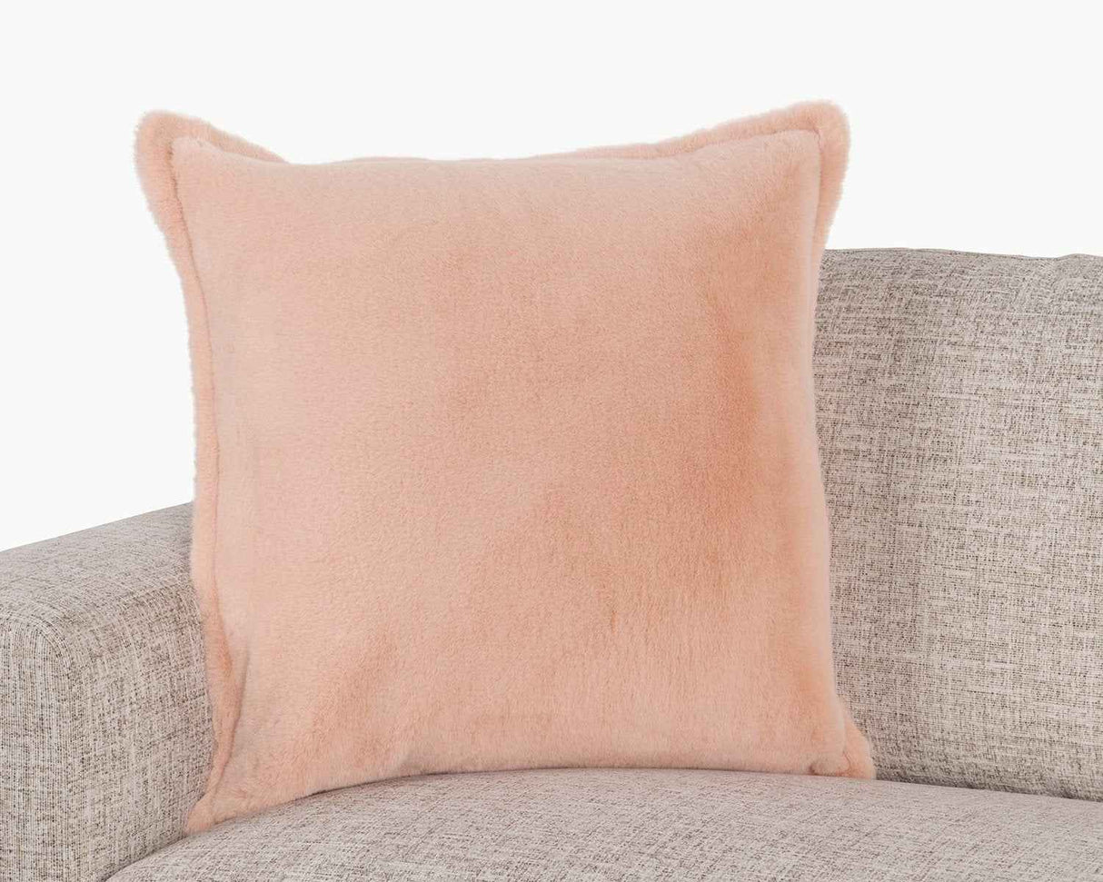 EQ Taiga Peach Faux Fur Multiple Sizes Throw Pillow (Set of 2) by Classic Home at Eve Furniture