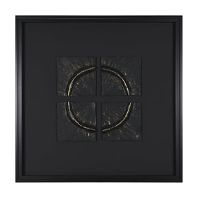 Equal Quadrants Black by Studio M a handmade Original Framed 3D Textured Artwork under Glass by Mercana at Eve Furniture