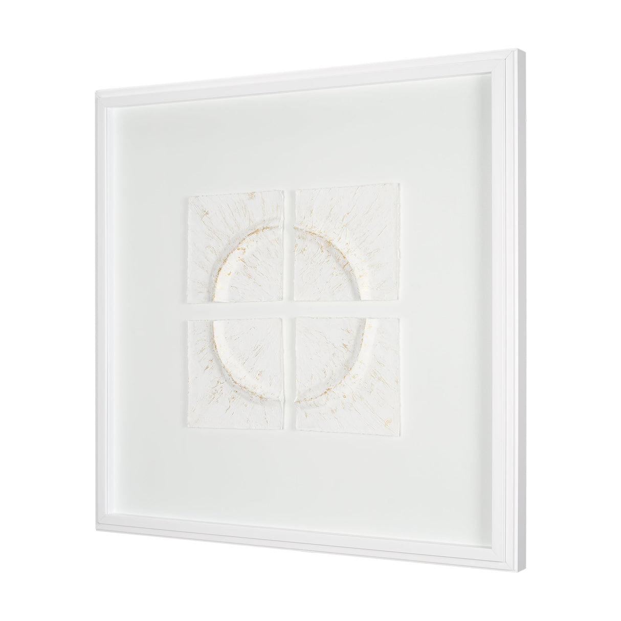 Equal Quadrants White by Studio M a handmade Original Framed 3D Textured Artwork under Glass by Mercana at Eve Furniture