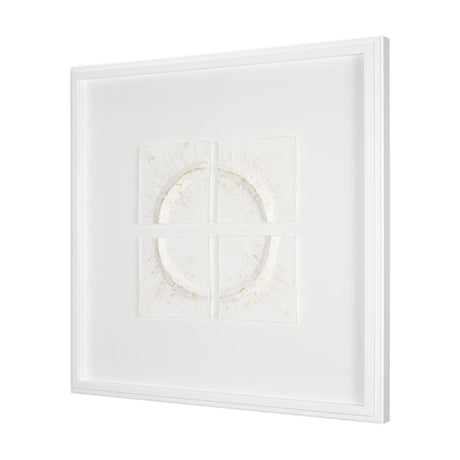 Equal Quadrants White by Studio M a handmade Original Framed 3D Textured Artwork under Glass by Mercana at Eve Furniture