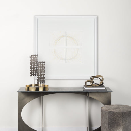 Equal Quadrants White by Studio M a handmade Original Framed 3D Textured Artwork under Glass by Mercana at Eve Furniture