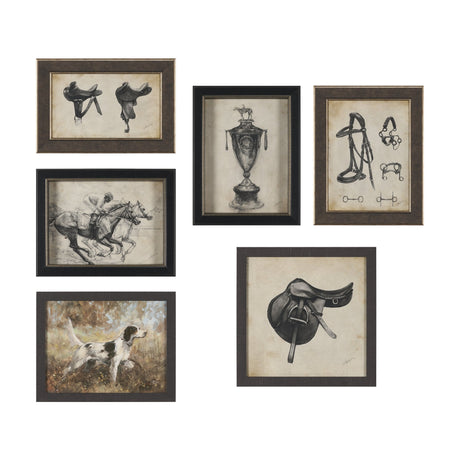 Equestrian Collection by Mercana Studio Textured Framed (Set of 6) by Mercana at Eve Furniture