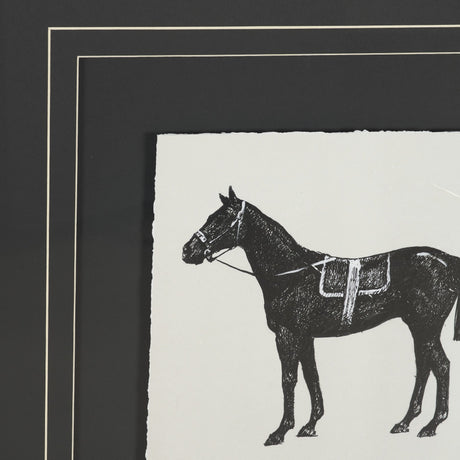 Equestrian Etching I by Mercana Studio Hand-Embellished Textured Framed Artwork Matted under Glass by Mercana at Eve Furniture