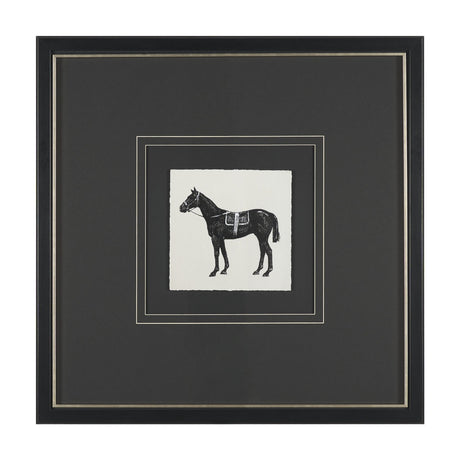 Equestrian Etching I by Mercana Studio Hand-Embellished Textured Framed Artwork Matted under Glass by Mercana at Eve Furniture
