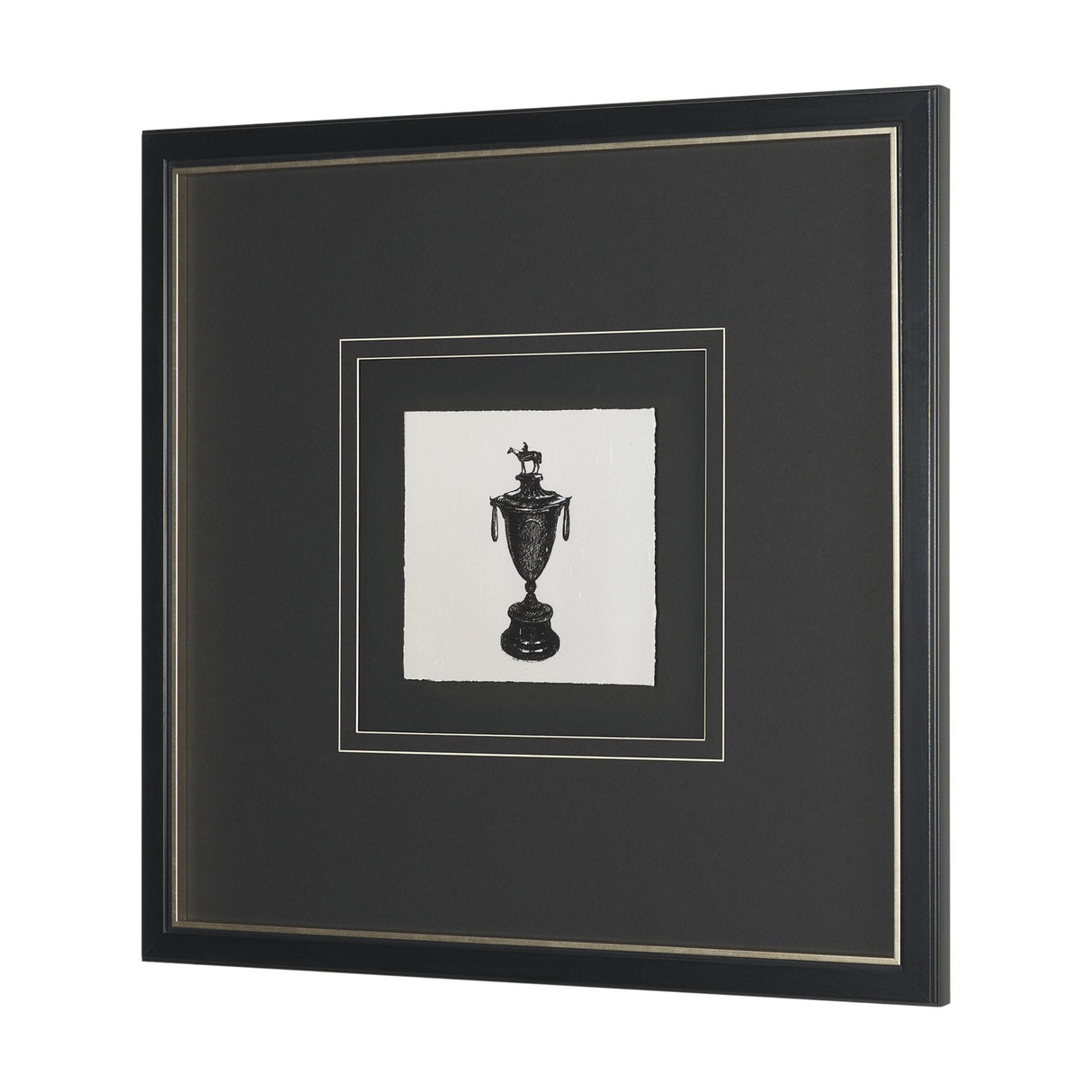 Equestrian Etching II by Mercana Studio Hand-Embellished Textured Framed Artwork Matted under Glass by Mercana at Eve Furniture