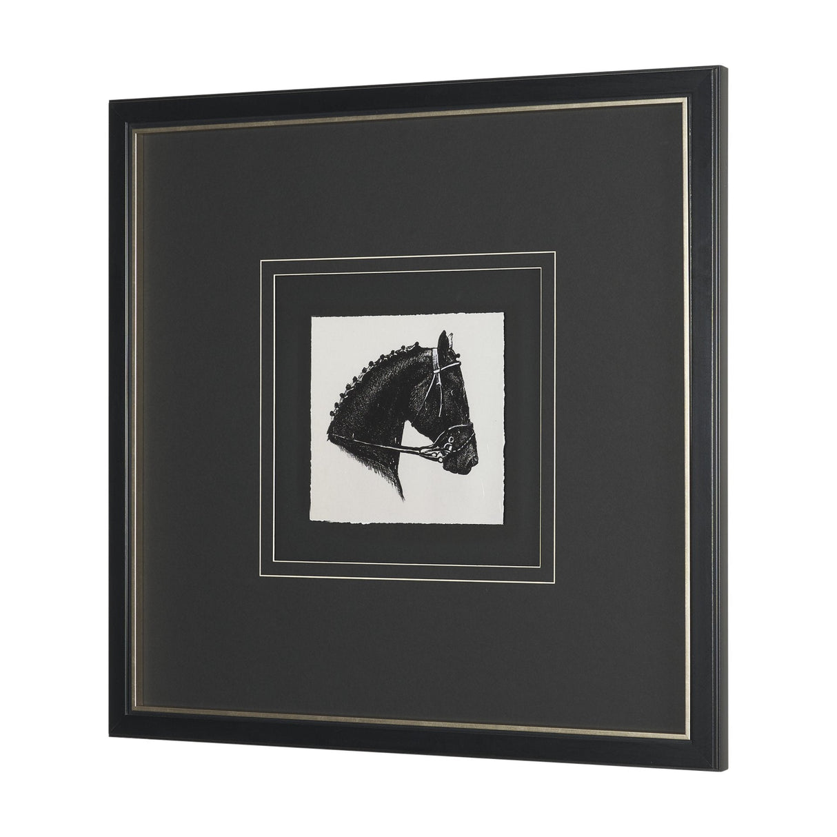 Equestrian Etching IV by Mercana Studio Hand-Embellished Textured Framed Artwork Matted under Glass by Mercana at Eve Furniture