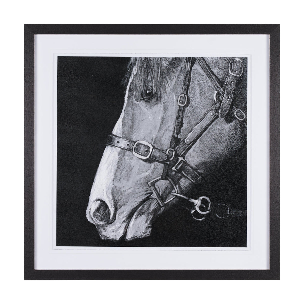Equestrian Portrait by Mercana Studio Hand Embellished Textured Framed Photo Art Print Matted under by Mercana at Eve Furniture