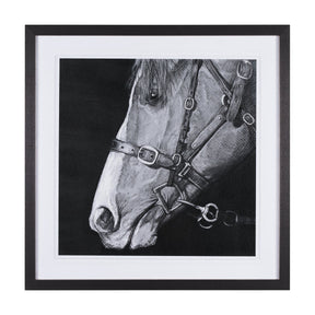 Equestrian Portrait by Mercana Studio Hand Embellished Textured Framed Photo Art Print Matted under by Mercana at Eve Furniture