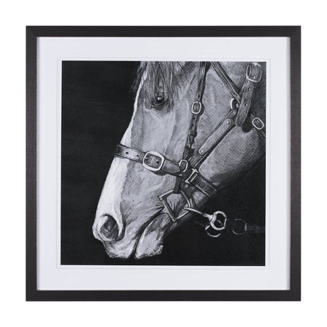 Equestrian Portrait by Mercana Studio Hand Embellished Textured Framed Photo Art Print Matted under by Mercana at Eve Furniture