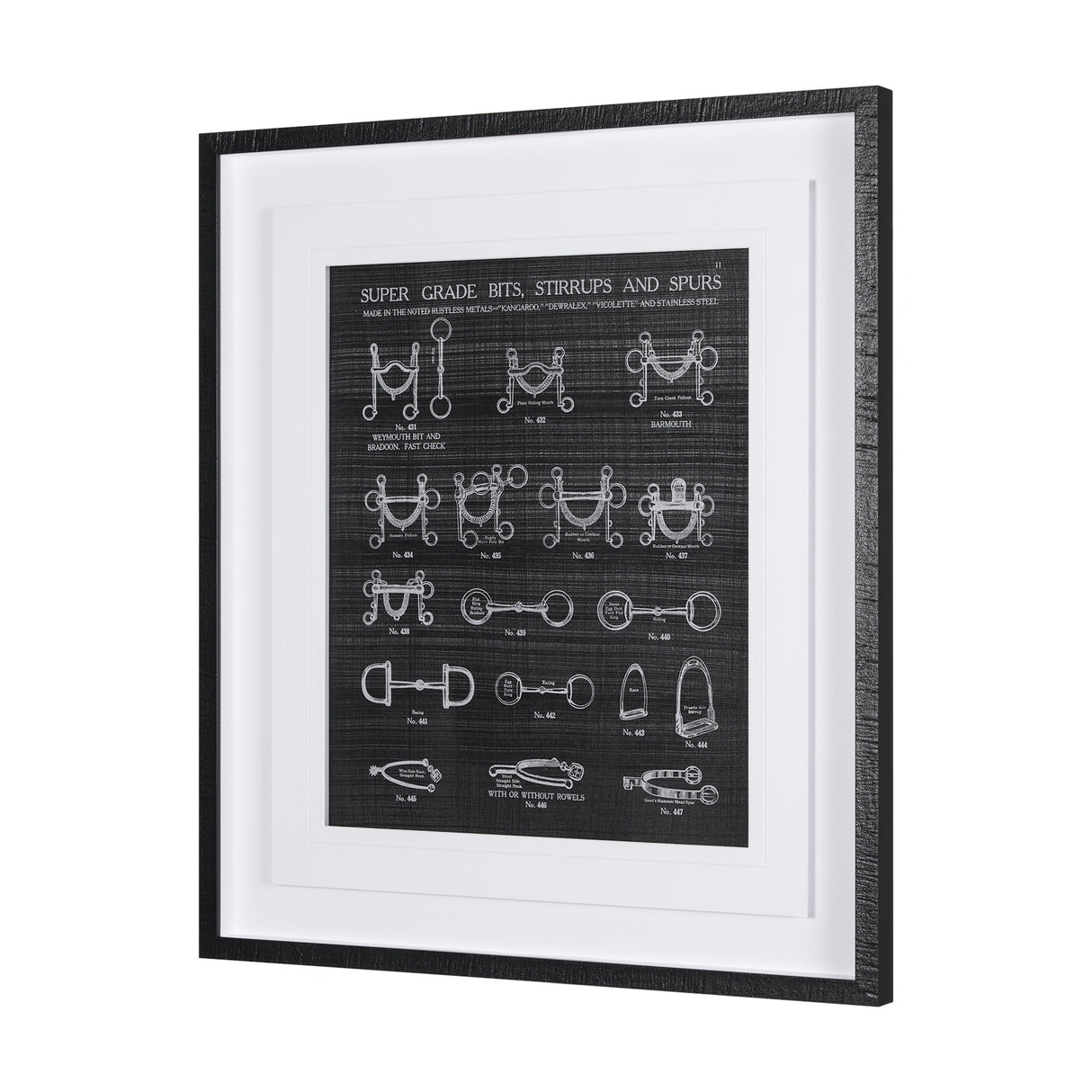 Equestrian Riding I BW by Mercana Studio Hand Embellished Framed Art Print Matted under Glass by Mercana at Eve Furniture