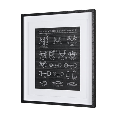 Equestrian Riding I BW by Mercana Studio Hand Embellished Framed Art Print Matted under Glass by Mercana at Eve Furniture
